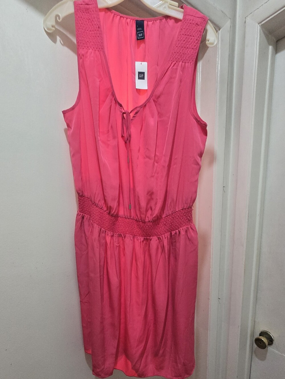 GAP Hot Pink Sleeveless Tie-Front Short Dress Size L